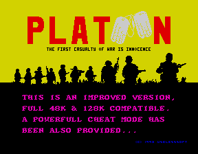 Platoon, Spectrum screenshot